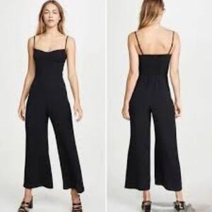 Reformation Jeans Black Strappy Ribbed Jumpsuit Minimalist Evening